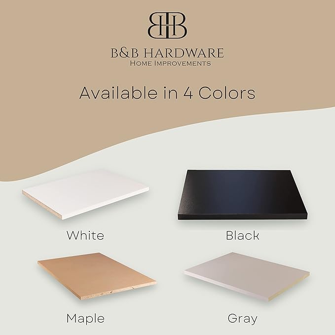 White Cabinet Shelves Melamine 1/2'' Thick, Custom, Cut to Size. (18'' Depth x 36' Inches Length)