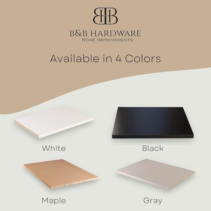 White Cabinet Shelves Melamine 1/2'' Thick, Custom, Cut to Size. (18'' Depth x 22' Inches Length)
