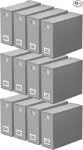 SpaceAid 12 Pack Bed Sheet Organizers and Storage, Foldable Sheet Organizer for Linen Closet, Sheets Set Folder Keeper with Window XL (Queen & King Size) Bedding Container (Gray, 12 Pack)