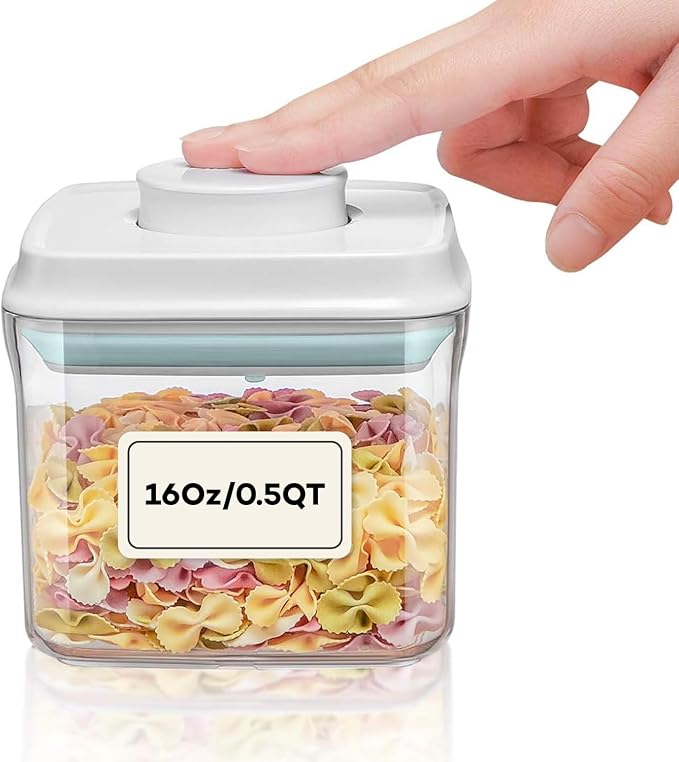 Bop Top Airtight Food Storage Containers with Lid 2 Cups / 16 oz | Kitchen Canister Sets | Air Tight Pantry Container | Pop Top Dry Food Storage Containers for Snacks, Sugar, Flour, Baking, Pasta