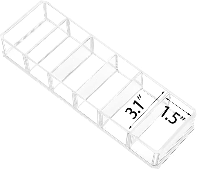 Acrylic Tea Bag Organizer Clear Teabag Holder Tea Storage Box 2 Pack | Tea Bag Organizer Holder with 6 Slot, Small Tea Packet Storage for Countertop, Drawer, Kitchen, Pantry, Shelf, Cabinet
