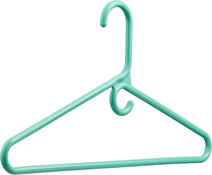 DEILSY™ Aqua Heavy Duty Hangers with Hooks for Scarves & Belts – Thick and Strong Clothes Hangers for Shirts, Jackets, Pants, and Dresses – Space-Saving Plastic Hangers – Pack of 30