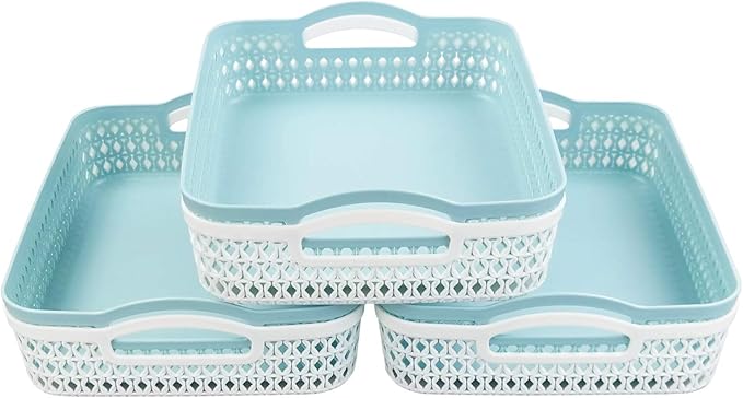 Weaving Plastic Baskets, Set of 6 A4 Paper Storage Tray