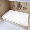 Heavy Duty Silicone Under Sink Mats for Kitchen Waterproof 40" x 22", Extra Thick Under Sink Rubber Mat Drip Tray, Raised Edge Under Sink Liner,Prevent Drips, Leaks, Spills,White