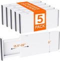 Lifewit 5 Pack 6" High Drawer Dividers 34-56cm/13.5-22" Adjustable Drawer Organizer for Clothes/Utensils, Expandable Drawer Separator in Dresser/Kitchen/Bedroom/Office Organization & Storage White
