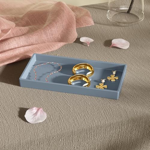Vanity and Bathroom Tray, 7.7" ABS Countertop Organizer,Waterproof Vanity Tray for Toilet Tank,Perfume,Soap,Keys,Bathroo