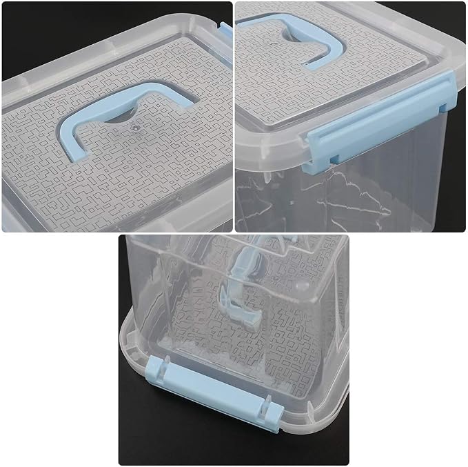 Gloreen 6 Quart Clear Storage Bins with Lid, Plastic Stackable Storage Container Box, 6 Packs