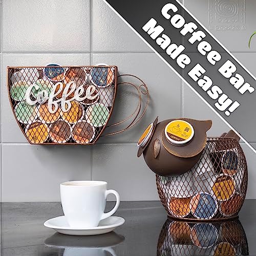 Made Easy Kit Coffee Pod Organizer - Home Coffee Bar Functional Décor - Café Station Countertop Storage Accessories (Bul