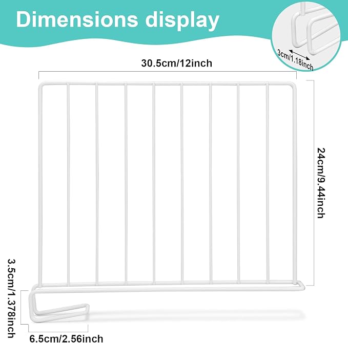 Shelf Dividers for Closet Organization, 8 Pack Metal Closet Shelf Dividers, Closet Shelf Organizer for Wood Closet Separator