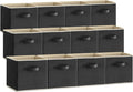 Lifewit Storage Cubes, Foldable Decorative Fabric Storage Baskets for Organizing Home Organizers with Handles for Shelves, Closet, 13 Inch Bins, 36L Black, 12 Packs