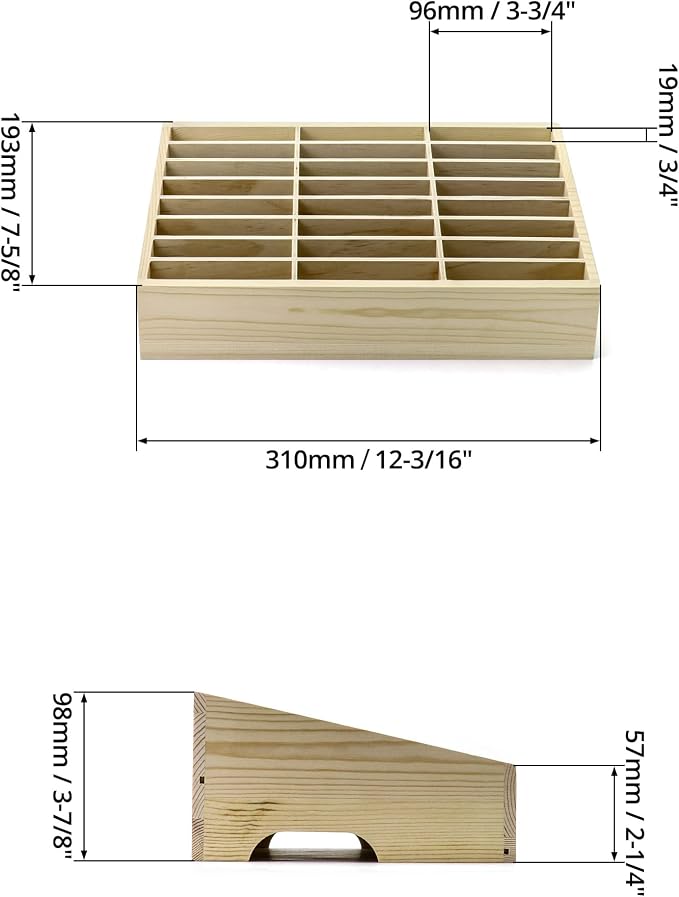 QWORK Wooden Cell Phones Storage Box 24-Grid, Desktop Mobile Phone Holder Management Storage Box Organizer, Multi Cell Phone Rack Display