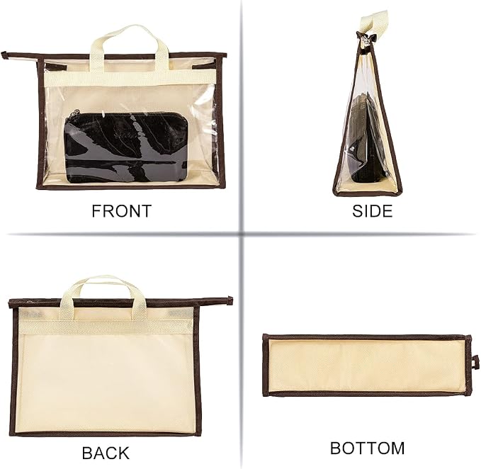 Clear Handbag Storage Bags Purse Organizer for Closet, Zipper Hanging Storage Bag for Handbags, XL, 2PCS