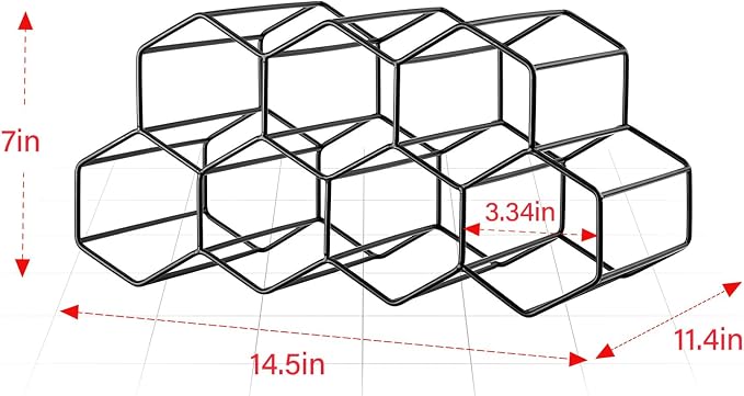 Countertop Wine Rack - 9 Bottle Freestanding Modern Black Metal Small - 2 Tier Tabletop Wine Holder Stand for Cabinet, Pantry - Wine Racks Countertop - No Assembly Required