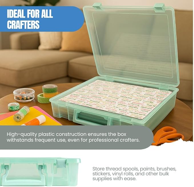 ArtBin 6955RJ Super Satchel 1-Compartment Box, Art & Craft Organizer, 1-Pack, Translucent Mint