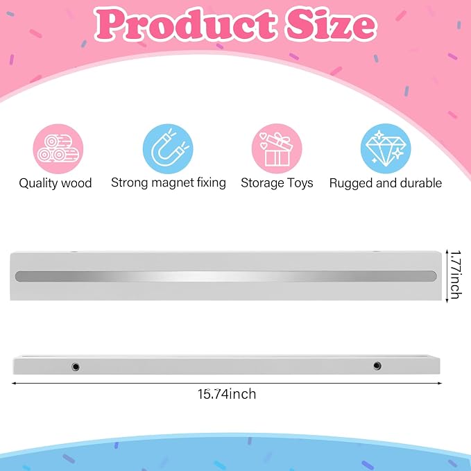 for Tonies Box Shelf Storage Magnetic Wall Mounted Set of 2, Compatible with Tonies Characters Figures Player Character for Children Room (Gray)