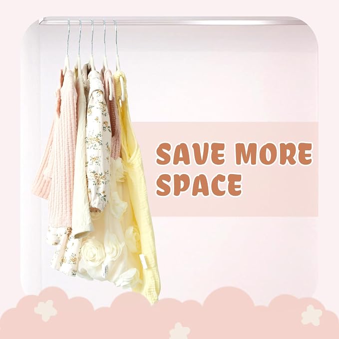 BAGAIL 50 Pack Kids Velvet Hangers 11 Inches Children's Clothes Hangers Non-Slip Baby Hangers for Infant/Toddler (Ivory)
