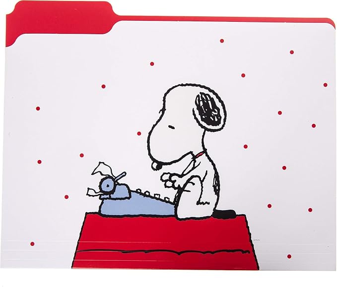 Graphique "Snoopy" File Folder Set – File Set Includes 9 Folders and 3 Unique Go-Getter Designs, Embellished w/Gold Foil on Durable Triple-Scored Coated Cardstock