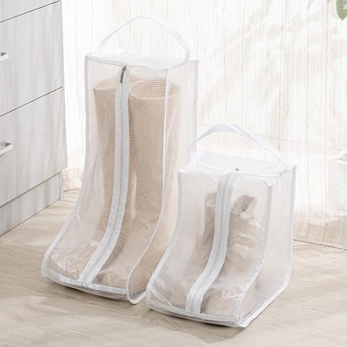 Portable Women Tall/Short Boots Storage Bags - 2 Packs Waterproof Tall/Short Boot Carry Bag for Travel and Daily Use