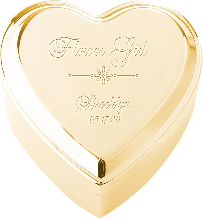 Cherished Moments Personalized Flower Girl Jewelry Box, Heart Keepsake