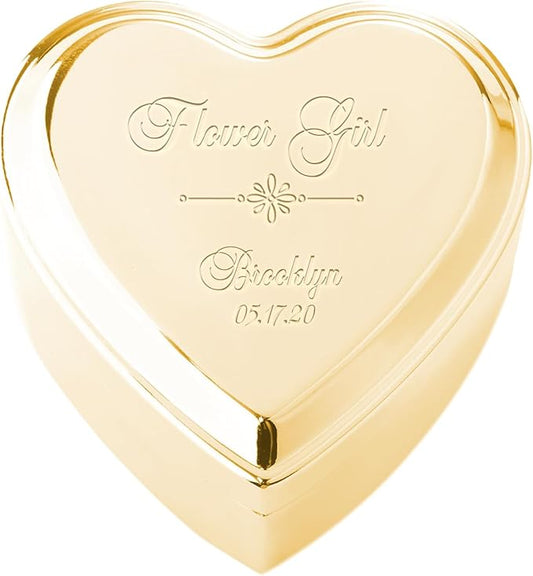 Cherished Moments Personalized Flower Girl Jewelry Box, Heart Keepsake