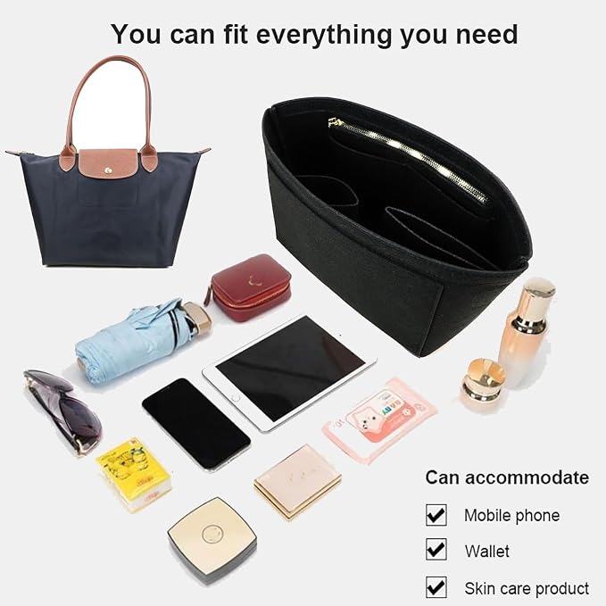 Lckaey bag Organizer Insert for Longchamp Le Pliage Neo Handbags Insert Organizer 1012BLACK-M