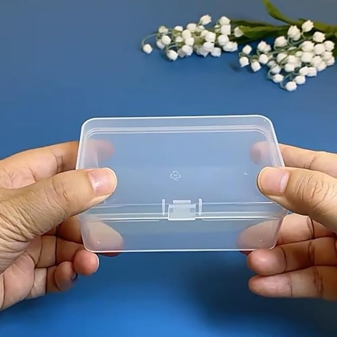 12 Pieces Clear Plastic Beads Storage Containers Box (4.13 x 2.56 x 1.58 Inch), Small Bead Organizer for Beads, Jewelry, Business Cards, Game Pieces, Crafts