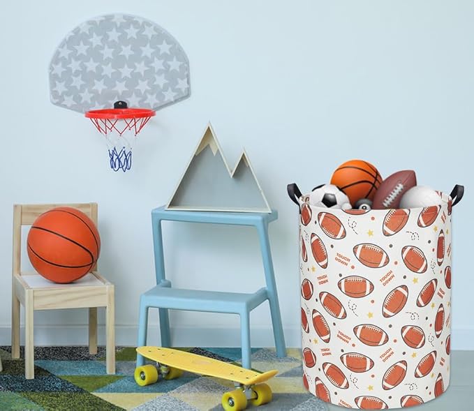 Football Kids Laundry hamper Baby Hamper for Nursery Boy Cute Kids Toys Storage Bin Organizer Football Room Decor for Home(Footballs)