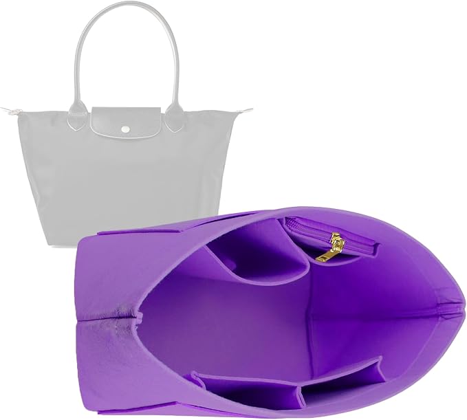 Lckaey Purse Organizer Insert for Longchamp Le Pliage Neo Handbags Insert Organizer 1012purple-S
