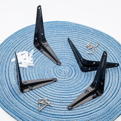 Lilaly 10 Pack Shelf Brackets 5 Inch Shelf Bracket, Heavy Duty L Brackets for Shelves for Hanging Floating Shelves Brack