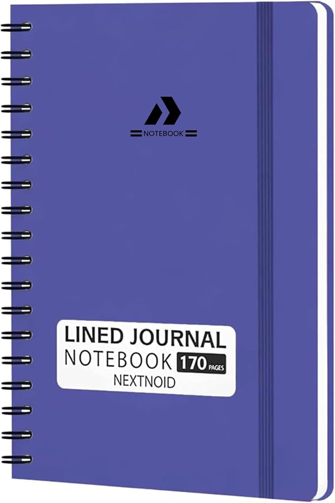 Nextnoid Lined Spiral Notebook Journal For Women & Men - A5(5.8" x 8.3") 170 Pages, Hardcover Notebooks for Work & Note Taking, College Ruled Journals for Writing - Violet Purple