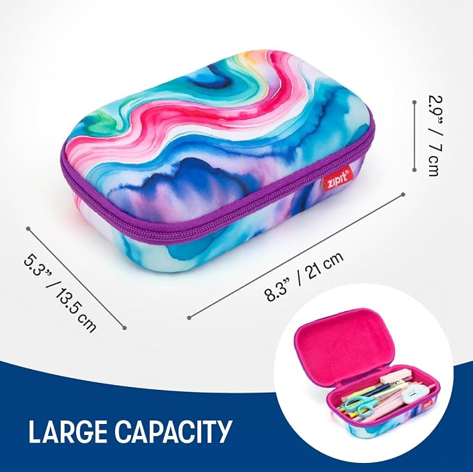 ZIPIT Aesthetic Pencil Box for Girls, Cute Pencil Case for School, Large Capacity Stationery Organizer Box
