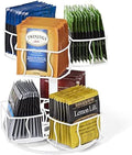 Nifty Tea Bag Spinning Carousel – 6 Compartments, Up to 60 Tea Bags Storage, Spins 360-Degrees, Lazy Susan Platform, Modern White Design, Home or Office Kitchen Counter Organizer