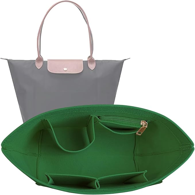 Lckaey Purse Organizer Insert for longchamp le pliage large Handbags Insert Organizer 1012green-M