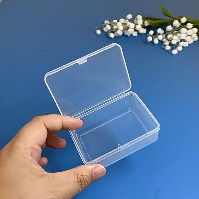 12 Pcs Rectangle Clear Craft Supply Case (2.99 x 2.05 x1.18 inch) - Clear Plastic Box Containers for Jewelry Findings and Art Supplies