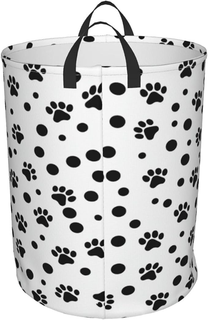 Dalmatian Spot And Paws Dog Laundry Basket,Laundry Hamper,Collapsible Storage Bin, Oxford Fabric Clothes Baskets,Nursery Hamper For Home,Office,Dorm,Gift Basket