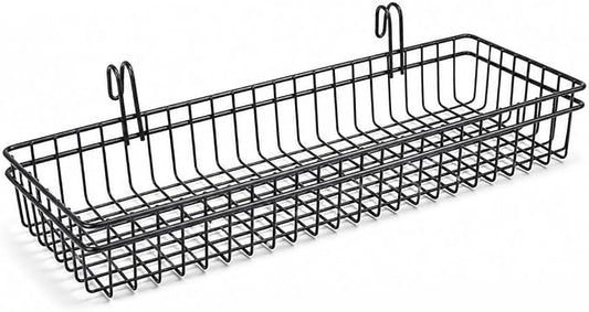 Black Metal Wire Hanging Basket, Multifunction Creative Mesh Wall Grid Holder Storage Organizer Plant Holder Shelf Flower Pots Black Coated | Multifunction holder for plants, flower pots & supplies, coated metal shelf for craft room & pantry, sturdy mo...