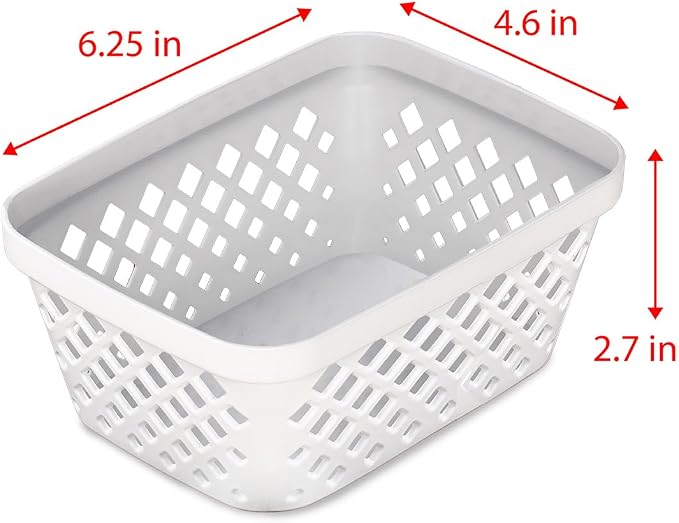 Glad Plastic Storage Basket Set - Multipurpose Drawer Trays, Kitchen Pantry Containers, and Bathroom Bins - 9 Pack Small Organizers, White, 6.25" L x 4.6" W x 2.7" H