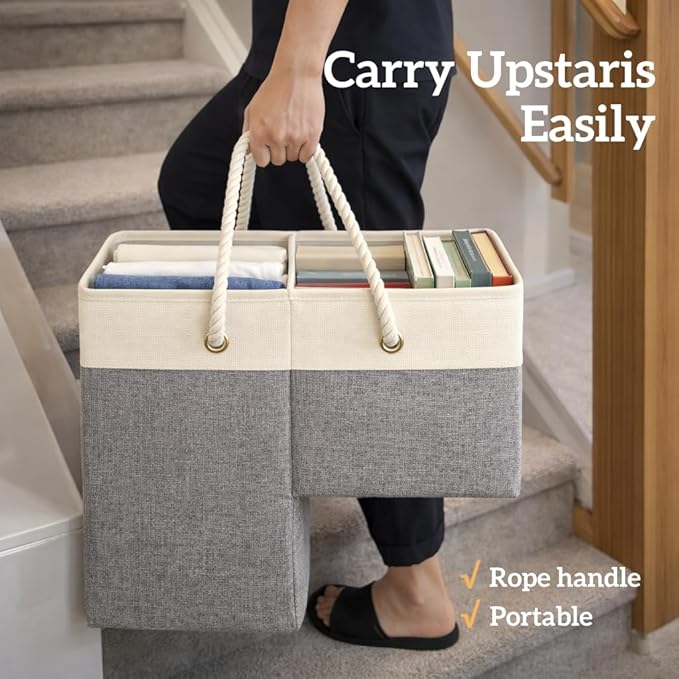 Stair basket,Foldable staircase baskets,Stair basket for wooden and carpeted stairs,Step stairs storage baskets with handle.1pcs