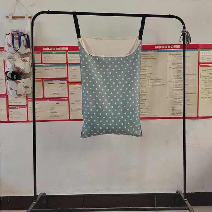 Adjustable Space Saving Door Hanging Laundry Hamper Bag Dorm Laundry Bag,Wide Open Top Over The Door Laundry Hamper with Free Hanging Hooks