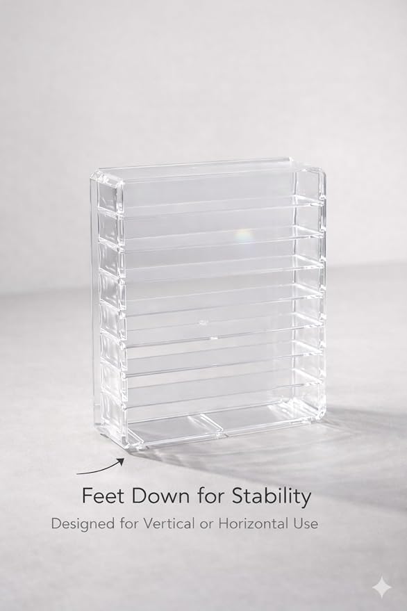 Makeup Organizer for Eyeshadow Palette Organizer, 8 Section Divided Makeup Palette Holder for Vanity Drawer Countertop