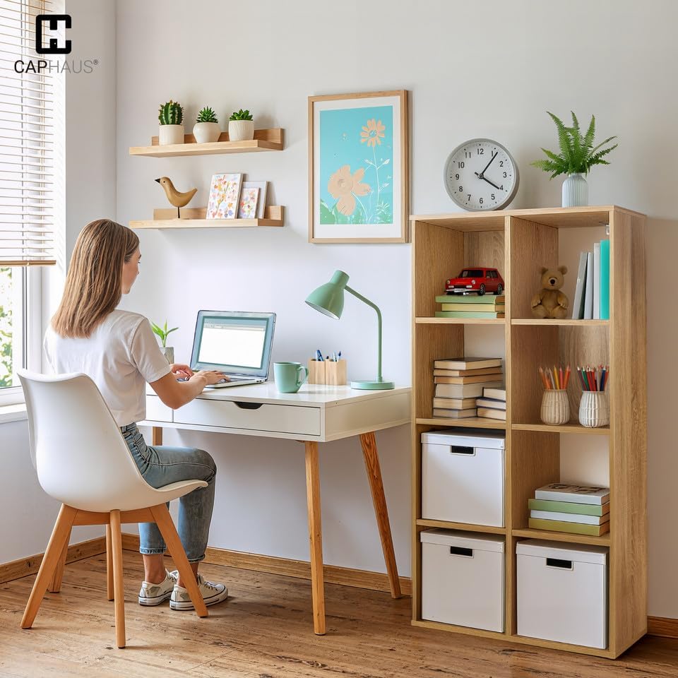 Fencer Wire 11-Inch Cube Storage Organizer Shelf w/Back, with Exterior Edge, Room Storage Shelves Divider, Bookcase, 8-C