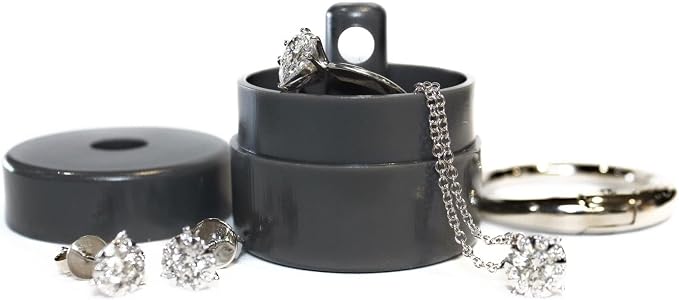 Lion Latch Travel Jewelry Box Case, Ring Holder on Shark Tank - Ring Holder for Women Girls with Keychain, Small Jewelry Organizer Boxes, Portable Ring Keeper Key Chain, Jewelry Storage Case