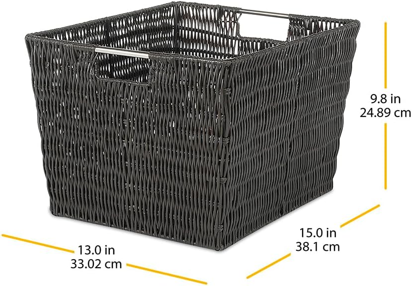 Whitmor Rattique Storage Tote Basket - Espresso