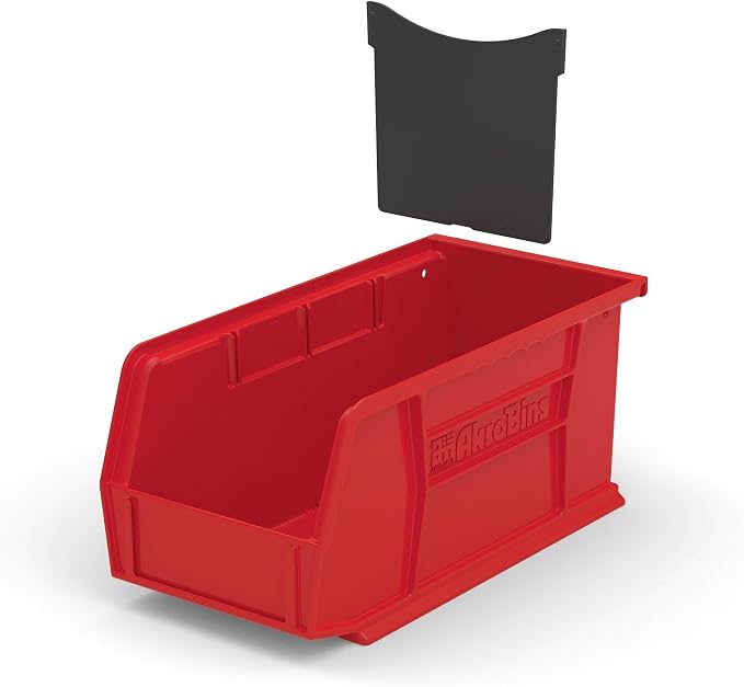 Akro-Mils 41230 Plastic Width Dividers for AkroBins Stackable Storage Bins Model 30230, Custom Storage Inserts for Tools, Crafts & Supplies, 6-Pack, Black