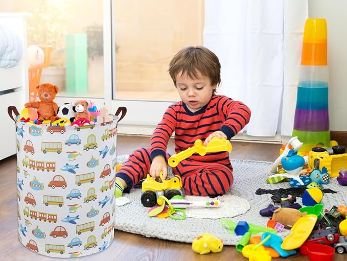 Kids Laundry Basket Kids Hamper Car Toy Storage Bin for Boys Room Decor Nursery Hamper Gift Baskets for Bedroom Bathroom(Car)