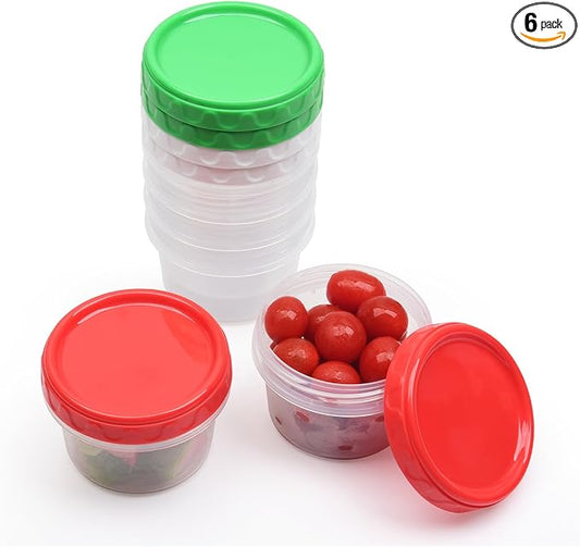 EONJOE 8oz Small Plastic Freezer Food Containers with Lids, 1 Cup, 6pcs | Airtight & BPA-free for fresh food. Dishwasher/freezer safe, perfect for daily meal prep, portion control,snacks on-the-go.