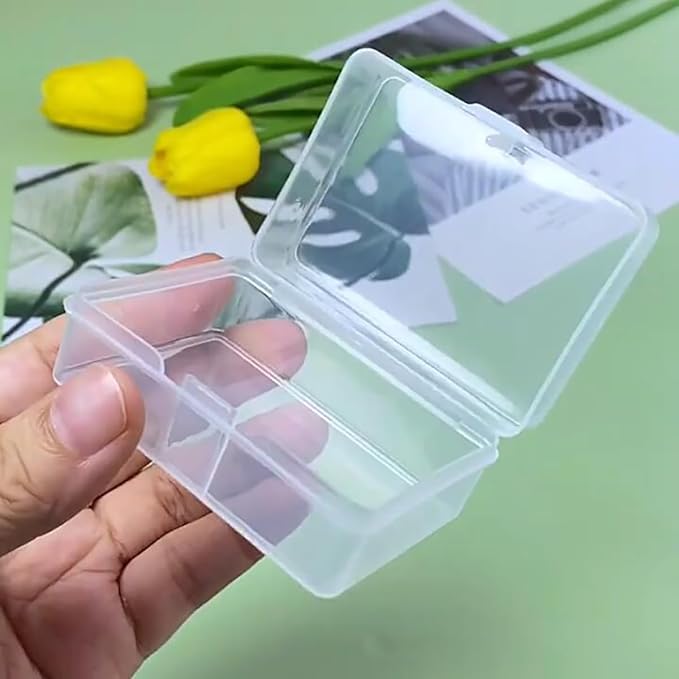 12 PCS Rectangle Plastic Clear Storage Containers Box (2.76 x 1.67 x 1.14 Inch), Small Plastic Containers for Beads, Jewelry, Game Pieces and More