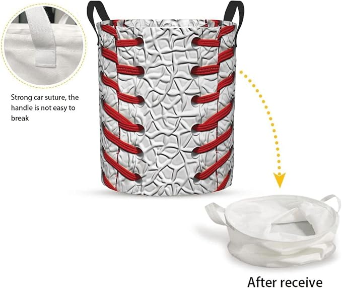 Baseball 1 Laundry Basket,Laundry Hamper,Collapsible Storage Bin, Oxford Fabric Clothes Baskets,Nursery Hamper For Home,Office,Dorm,Gift Basket