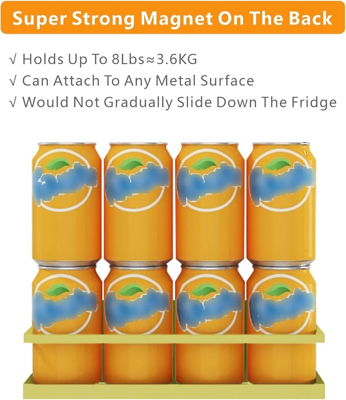 Magnetic Spice Rack For Refrigerator Magnetic Fridge Shelf For Kitchen Spice Organizer Magnetic Shelf For Fridge Space Saving Yellow 4 Pack With Magnetic Paper Towel Holder