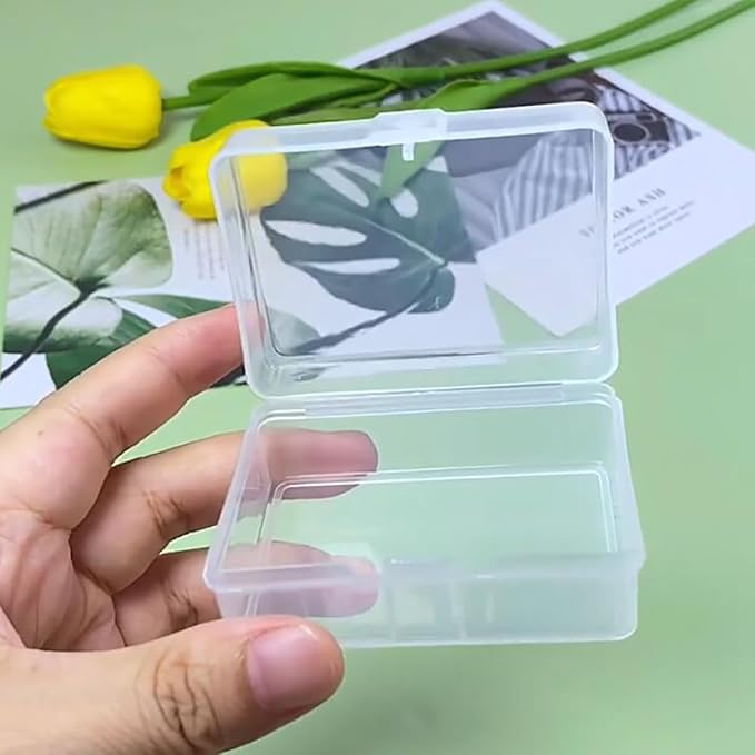 12 PCS Rectangle Plastic Clear Storage Containers Box (2.76 x 1.67 x 1.14 Inch), Small Plastic Containers for Beads, Jewelry, Game Pieces and More